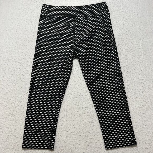 Under Armour HeatGear Women’s Medium Compression Capri Leggings Black White - Picture 5 of 11